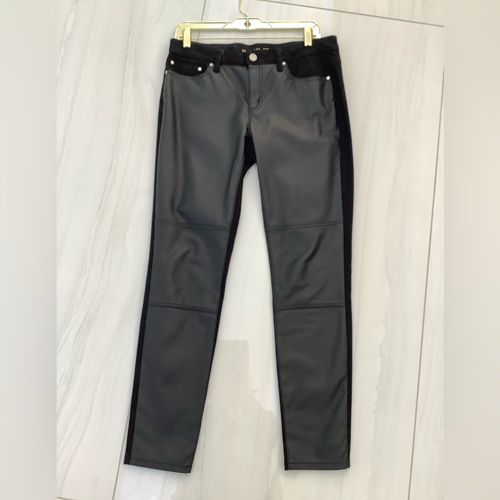 Michael KORS Black denim/faux leather pant